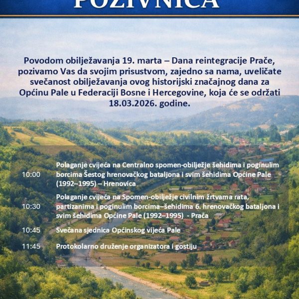 Obilježavanje 19. marta – Dana reintegracije Prače